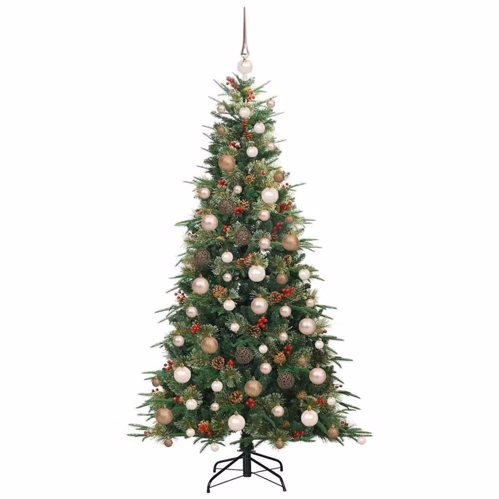 Berkfield Home Artificial Hinged Christmas Tree in Green, Height: 180 cm – 3