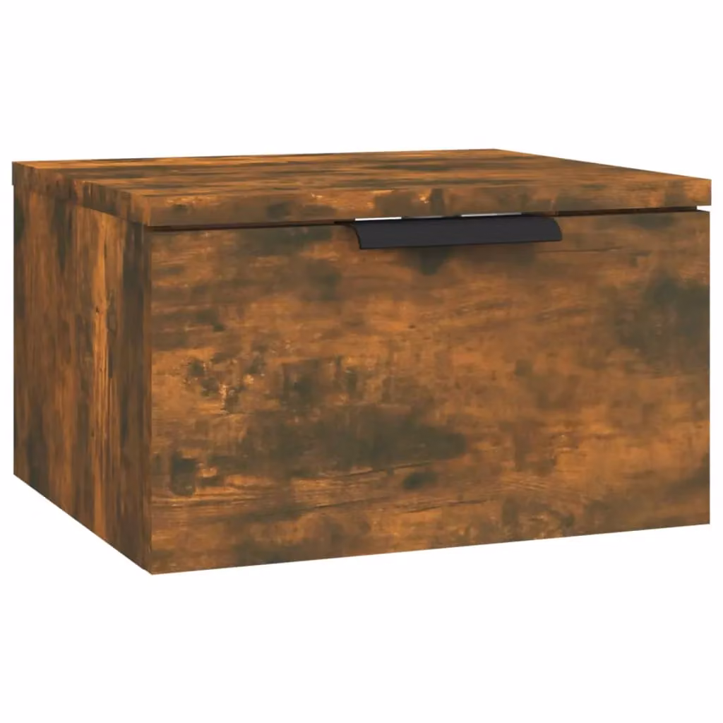 Berkfield Home Wall-mounted Bedside Cabinets, 2 Pack, Smoked Oak Brown, W/D/H: 34 x 30 x 20 cm – 3