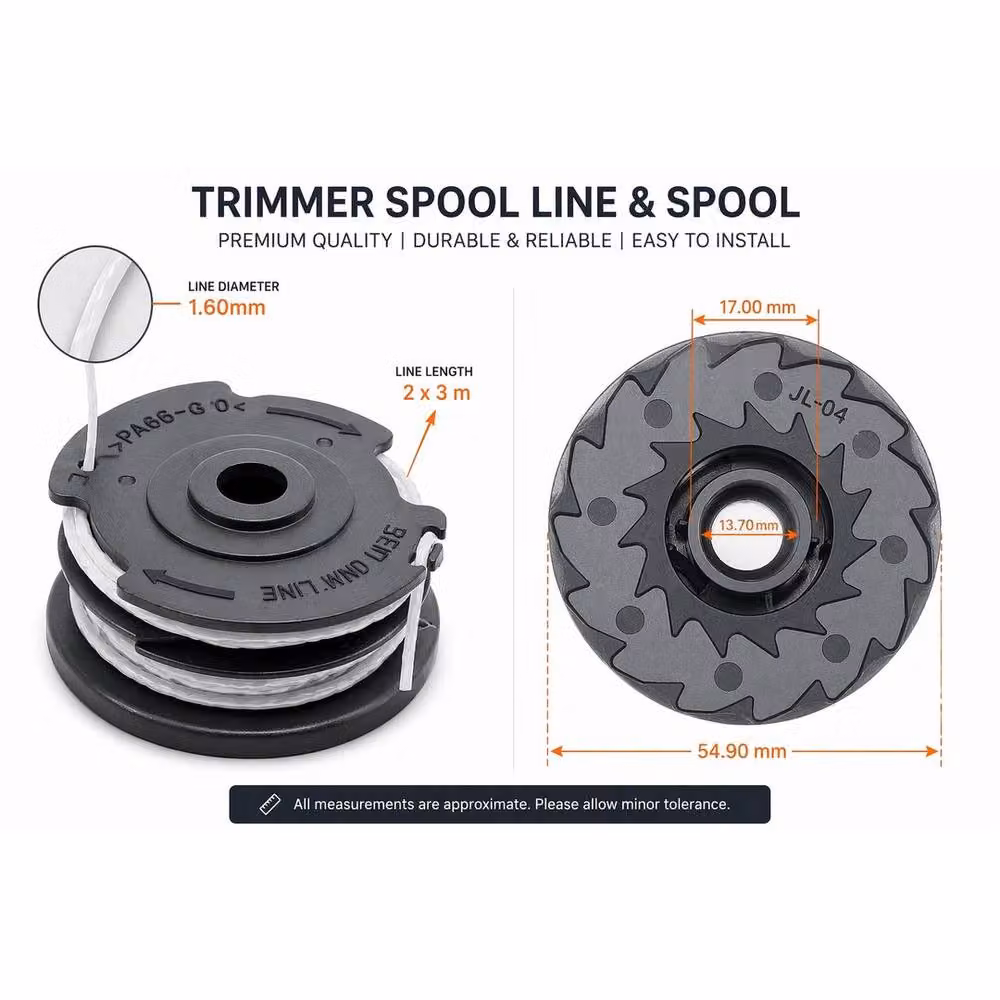 SPETLEK Pool Line Strimmer Replacement 4 Pack in Grey and Black, 100g – 4