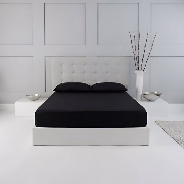 Home Sweet Home UK Polycotton Fitted Cot Sheet, Black, W/D/H: 60 x 120 x 15 cm – 1