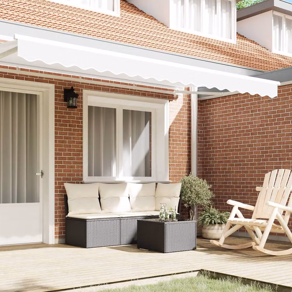 Berkfield Home White Polyester Awning Valance for 4 m Frame, W: 3.8 m, H: 0.2 m – 3