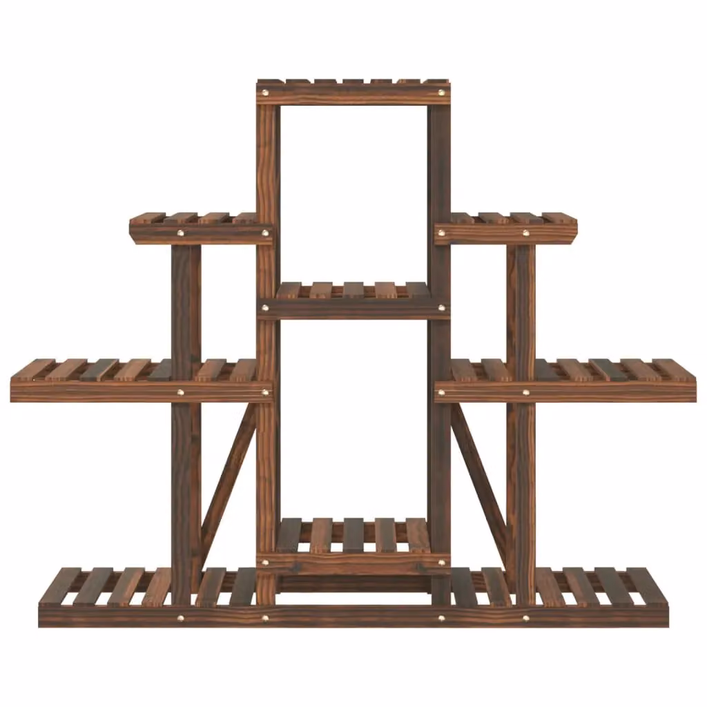 Berkfield Home Retro Solid Wood Flower Stand in Brown, W/D/H: 110 x 25 x 96 cm – 4