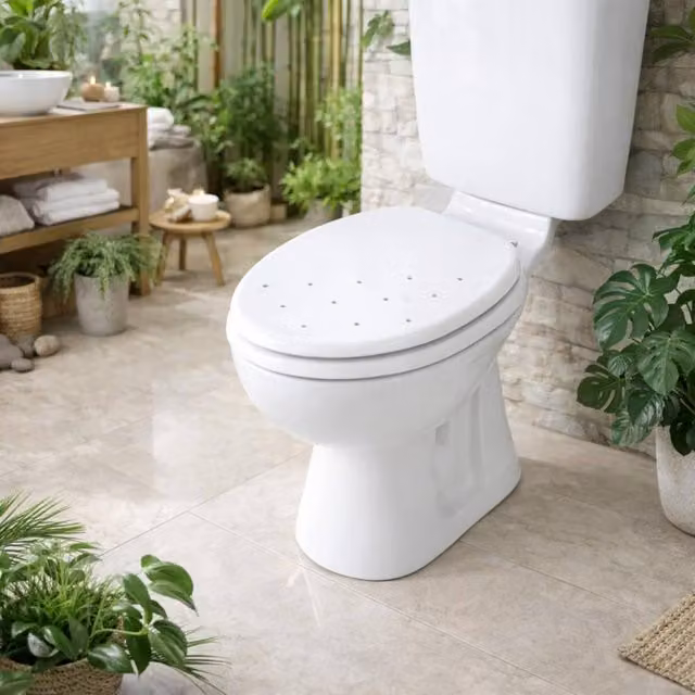 SPOT ON DEALZ White Diamante Oval Toilet Seat with 45.72 cm Diameter