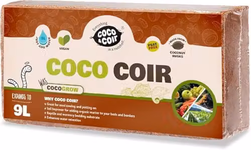 Coco&Coir 100% Natural Organic Coconut Coir Compost Brick Coco Grow, 9L – 1