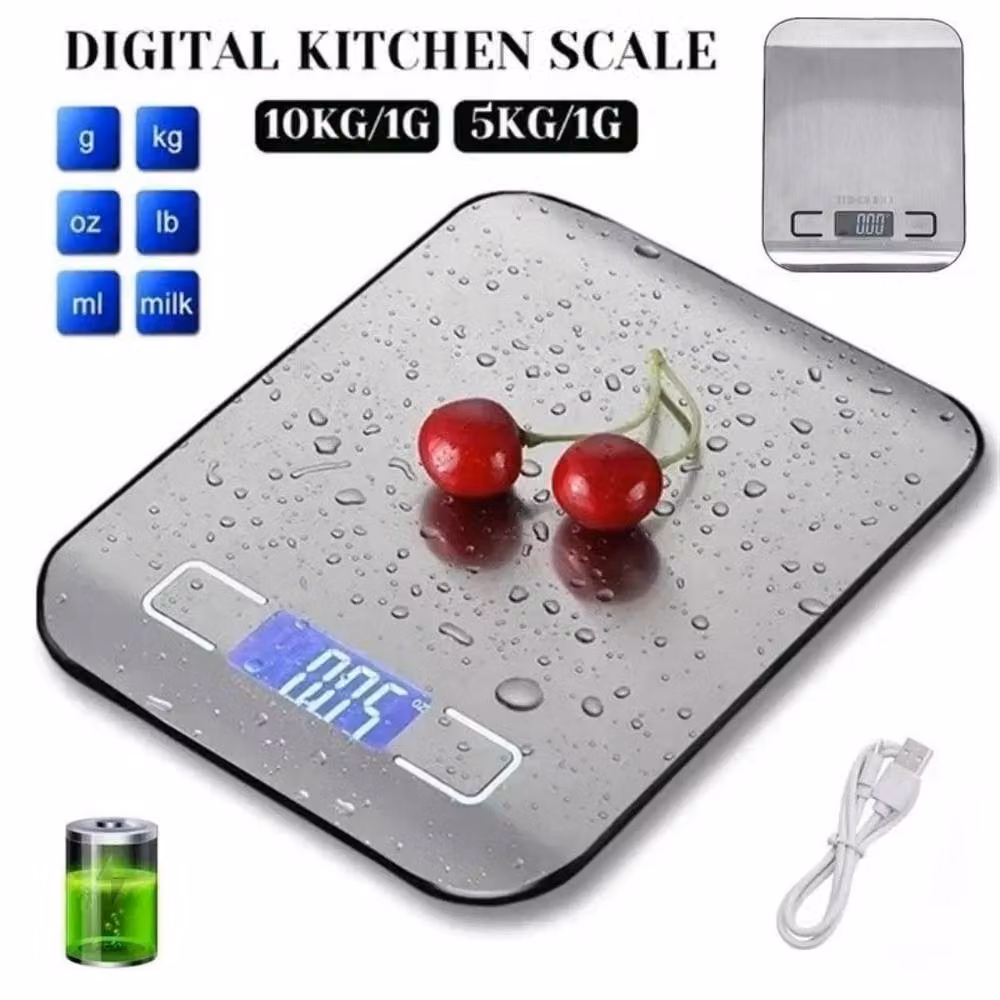 Kelvenix Digital LCD Kitchen Scale in Silver with 10kg Capacity – 2