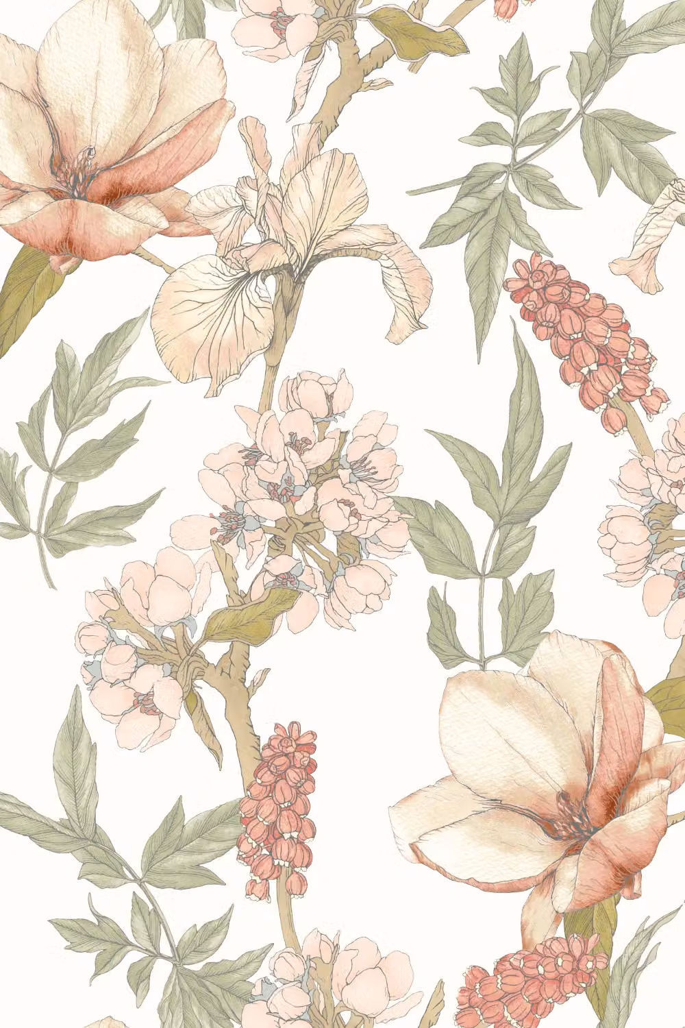 Hoopla Walls Orchid Bloom Matt Floral Botanical Wallpaper in Dusty Pink – 2