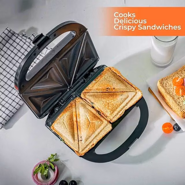SPETLEK Non-Stick Waffle and Toastie Maker in Black