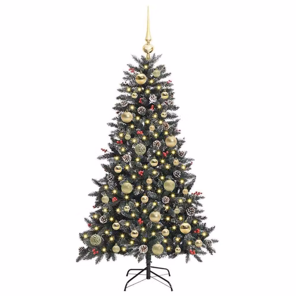 Berkfield Home Green Artificial Christmas Tree with 150 LEDs, W/D/H: 68 x 68 x 120 cm – 3