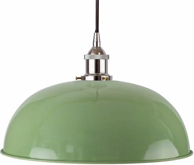 SE Home Worcester Pendant Light in Mint Green and Black with Nickel Finish