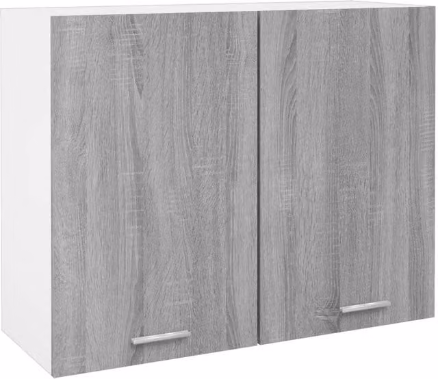 Berkfield Home Grey Sonoma Hanging Kitchen Cabinet with Hinged Doors, W/D/H: 80 x 31 x 60 cm