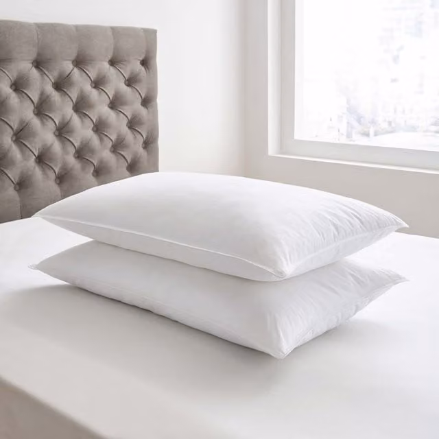 Bedeck Of Belfast White Microfibre Pillows, 2 Pack, Medium Fill, Allergy Friendly