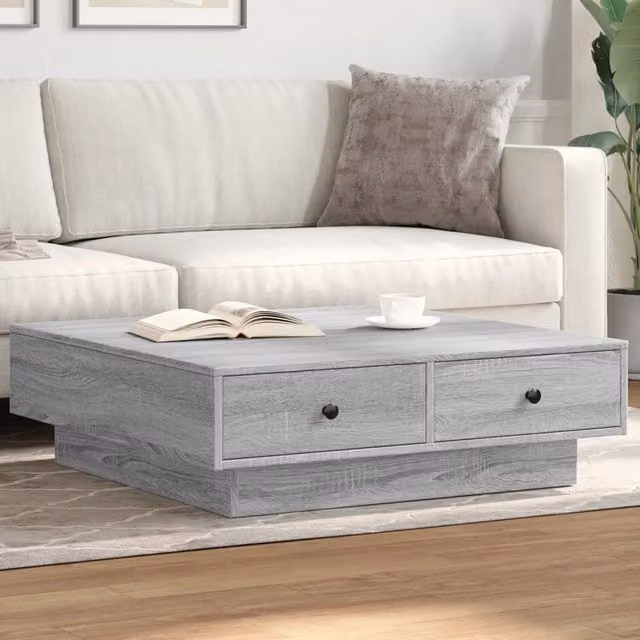 Berkfield Home Grey Sonoma Square Coffee Table, W/D/H: 90 x 90 x 28 cm – 1