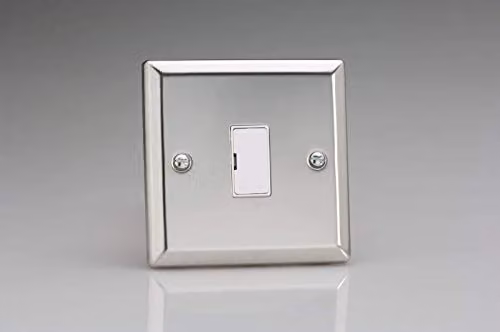 Varilight 13A Unswitched Fused Spur in Grey and Silver Mirror Chrome XC6UW