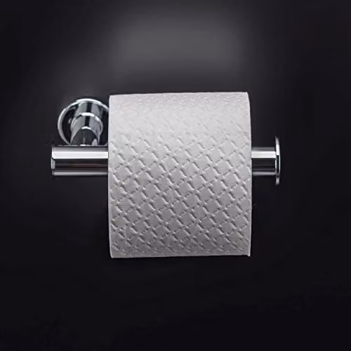 Cosmic wall-mounted toilet roll holder with lid in silver and grey, W: 16 cm, D: 16 cm, H: 4.5 cm – 3