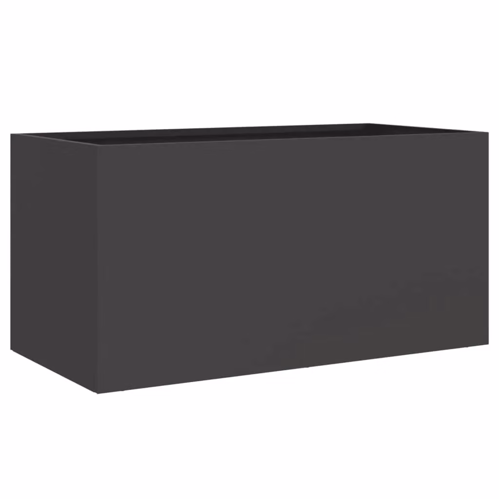Berkfield Home Steel Planter Tub, Black, W: 62 cm, D: 30 cm, H: 29 cm – 2