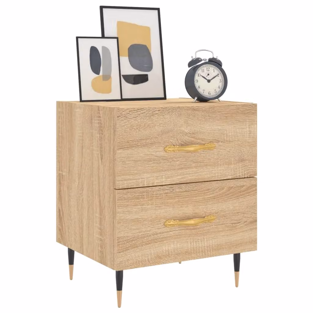 Berkfield Home Sonoma Oak Bedside Cabinet in Brown, W/D/H: 40 x 35 x 47.5 cm – 2