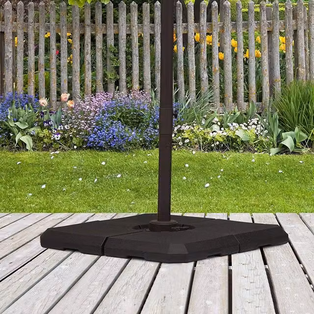Outsunny Square Portable Sand or Water Fillable Parasol Base in Black