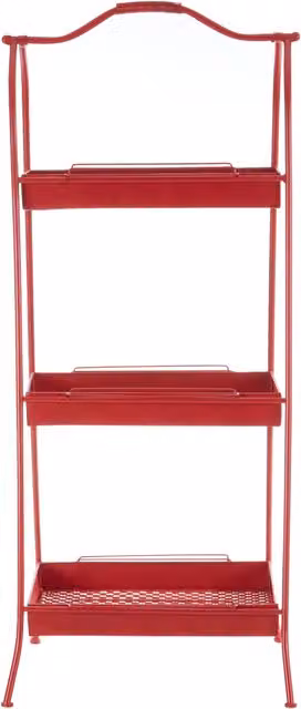 Orsina Lexa Red Metal Ladder Storage Rack with Curved Design – 1