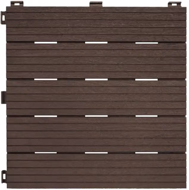 Oseasons Cosmopolitan ECO Interlocking Decking Tiles, 10 Pack, Coffee, 30 cm