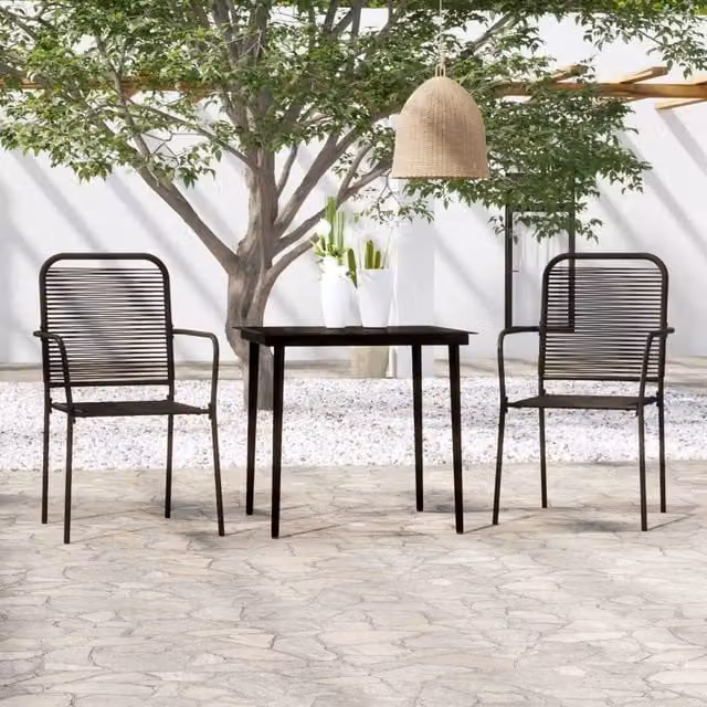 Berkfield Home 3 Piece Garden Dining Set in Black – 1