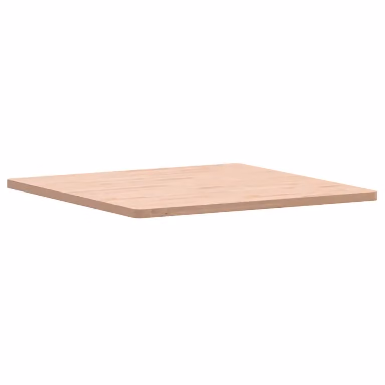 Berkfield Home Square Solid Beech Wood Table Top in Brown, W/D/H: 80 x 80 x 2.5 cm