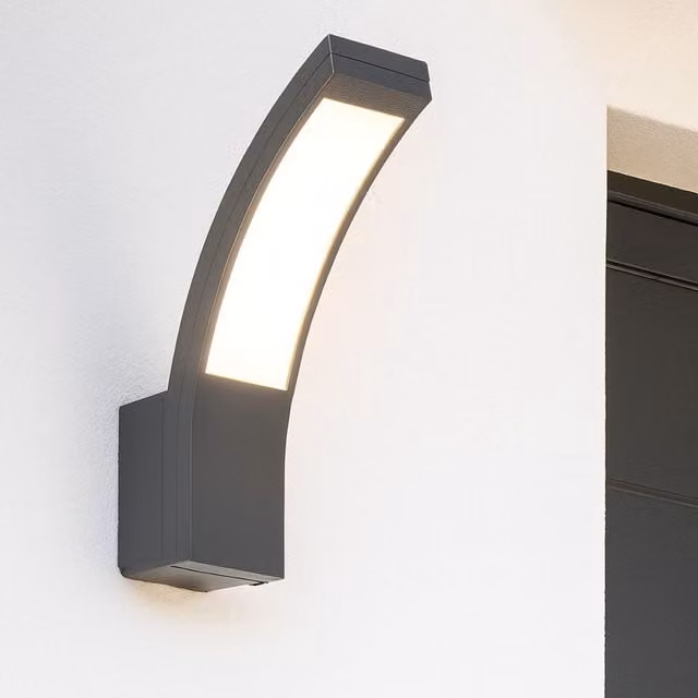 CGC Lighting Pairs Grey LED Outdoor Wall Light, 10W, 900lm, 4000K Natural White, IP54 Rated – 1