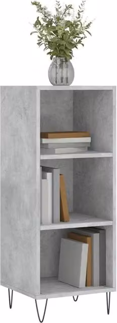 Berkfield Home Industrial Sideboard in Concrete Grey, W/D/H: 34.5 x 32.5 x 90 cm