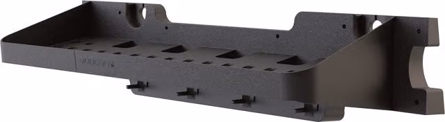 Suncast Pack of 2 Extra Deep Wall Mounted Plastic Garden Storage Shelves with Hooks in Black
