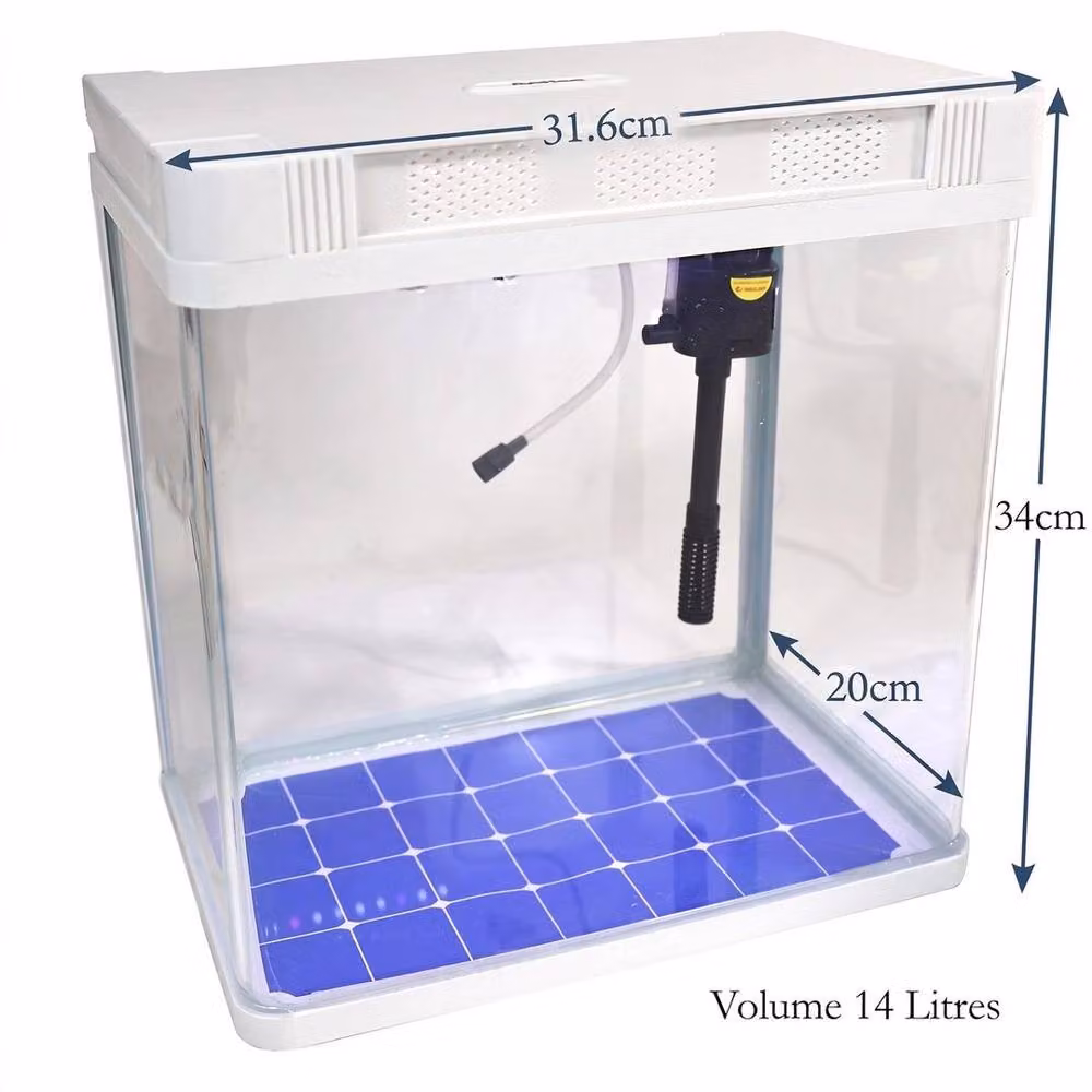 PAWNORA Aquarium Fish Tank Kit with LED Light and Pump in Clear – 2