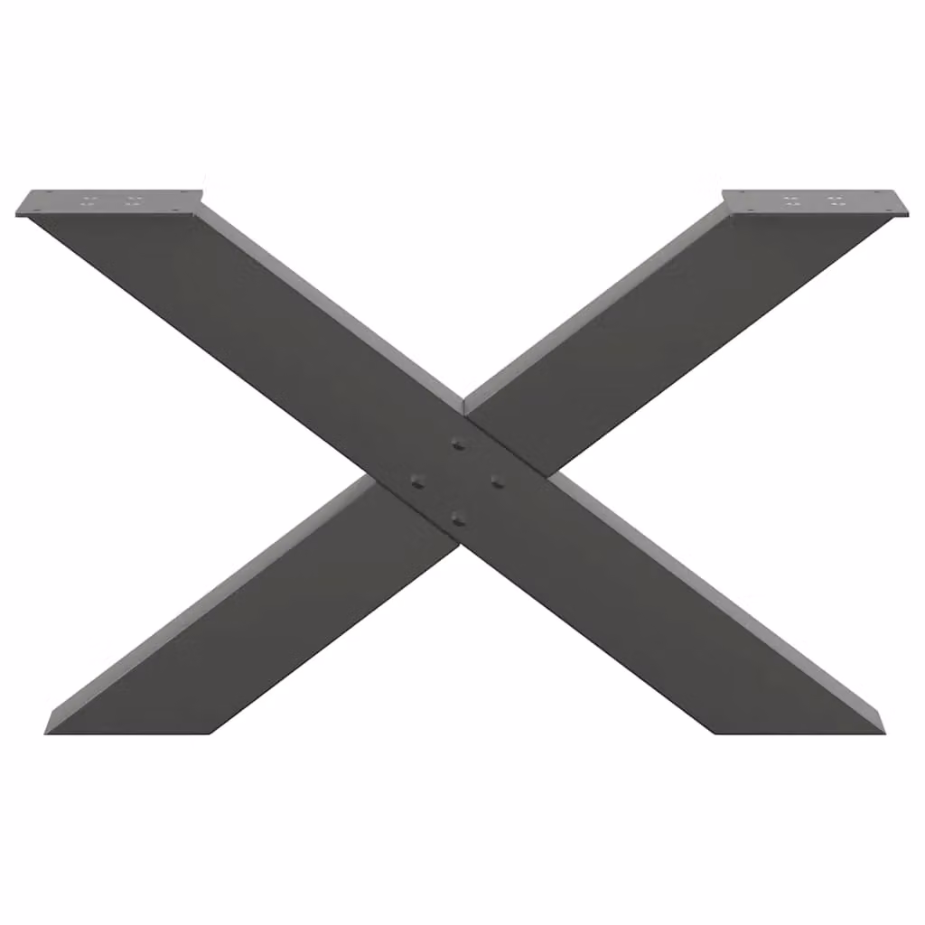 Berkfield Home X-Shaped Coffee Table Legs, 2 Piece Steel Set in Anthracite Black, H: 70 cm, W: 43 cm, D: 43 cm – 3