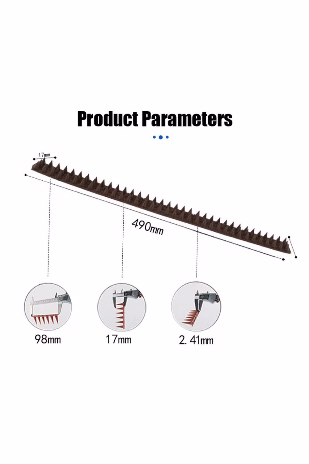 KDMD 9-Piece Brown Weatherproof Garden Pest Deterrent Fence Wall Spike Set covering 4.4m – 4