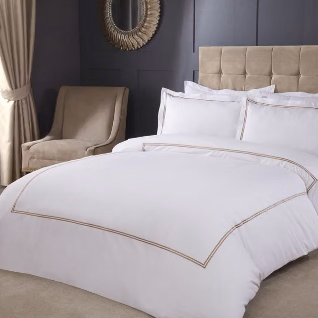 Emma Barclay Mayfair Polycotton Duvet Cover and Pillowcase Set, Beige and Yellow, W: 180 cm, H: 200 cm