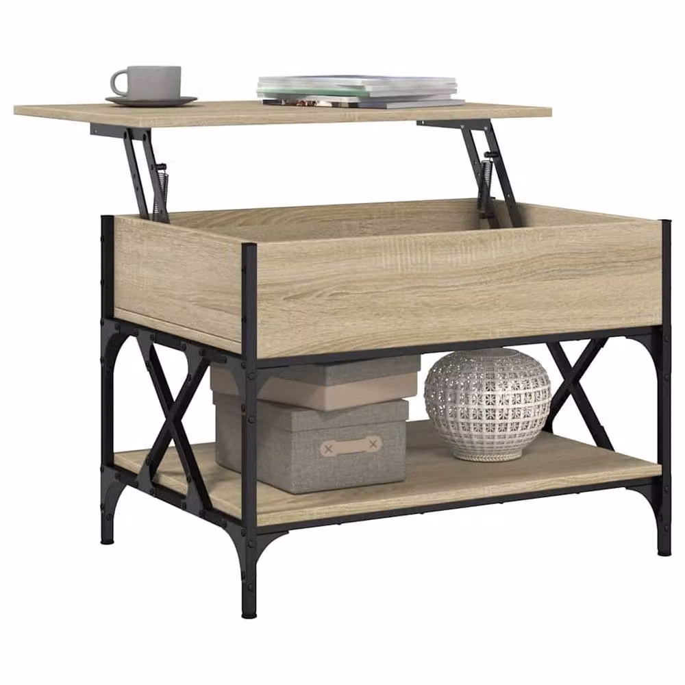Berkfield Home Sonoma Oak Coffee Table in Light Brown with Lift Mechanism, W/D/H: 70 x 50 x 50 cm – 3