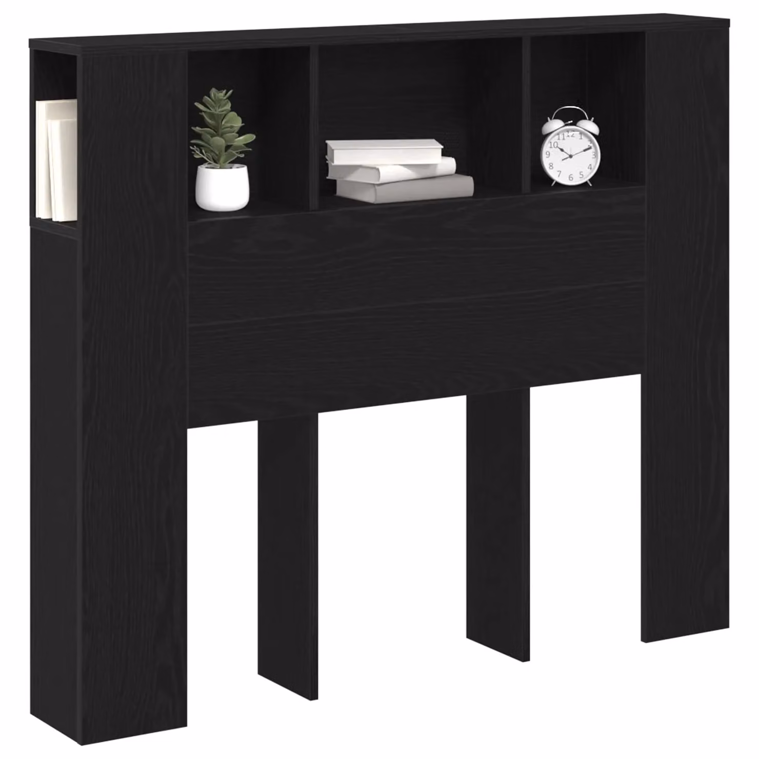 Berkfield Home Black Oak Headboard Cabinet, W: 120 cm, D: 19 cm, H: 104.5 cm – 2
