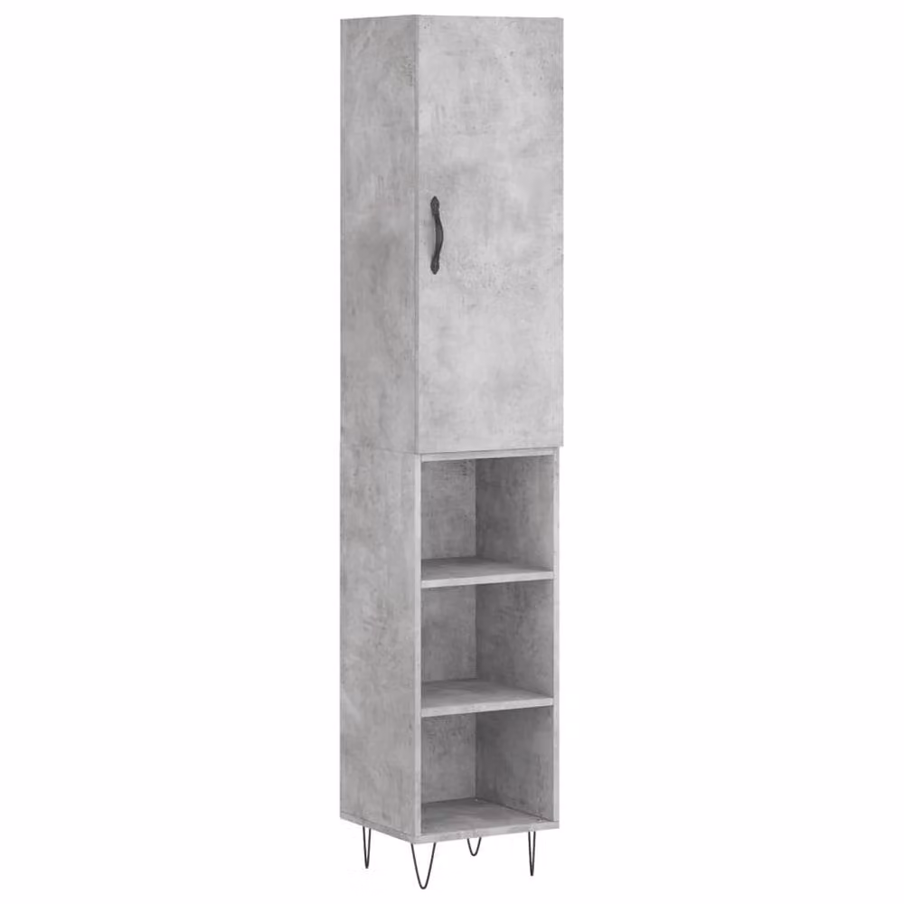 Berkfield Home Industrial Highboard in Grey with Hinged Doors and Internal Shelves, W/D/H: 34.5 x 34 x 180 cm – 3