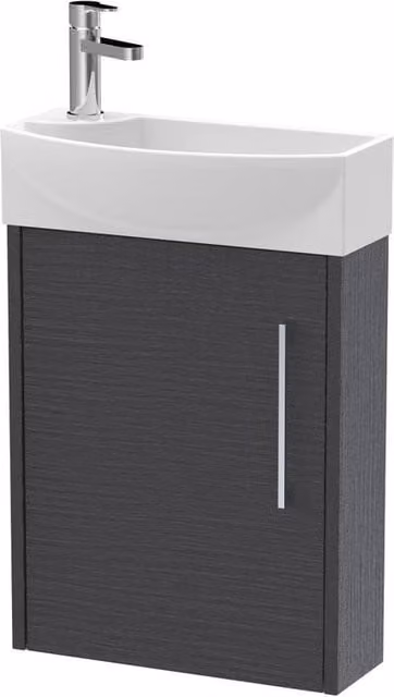 Balterley Winshill Right-Hand 1 Door Cloakroom Vanity Basin Unit in Matt Grey