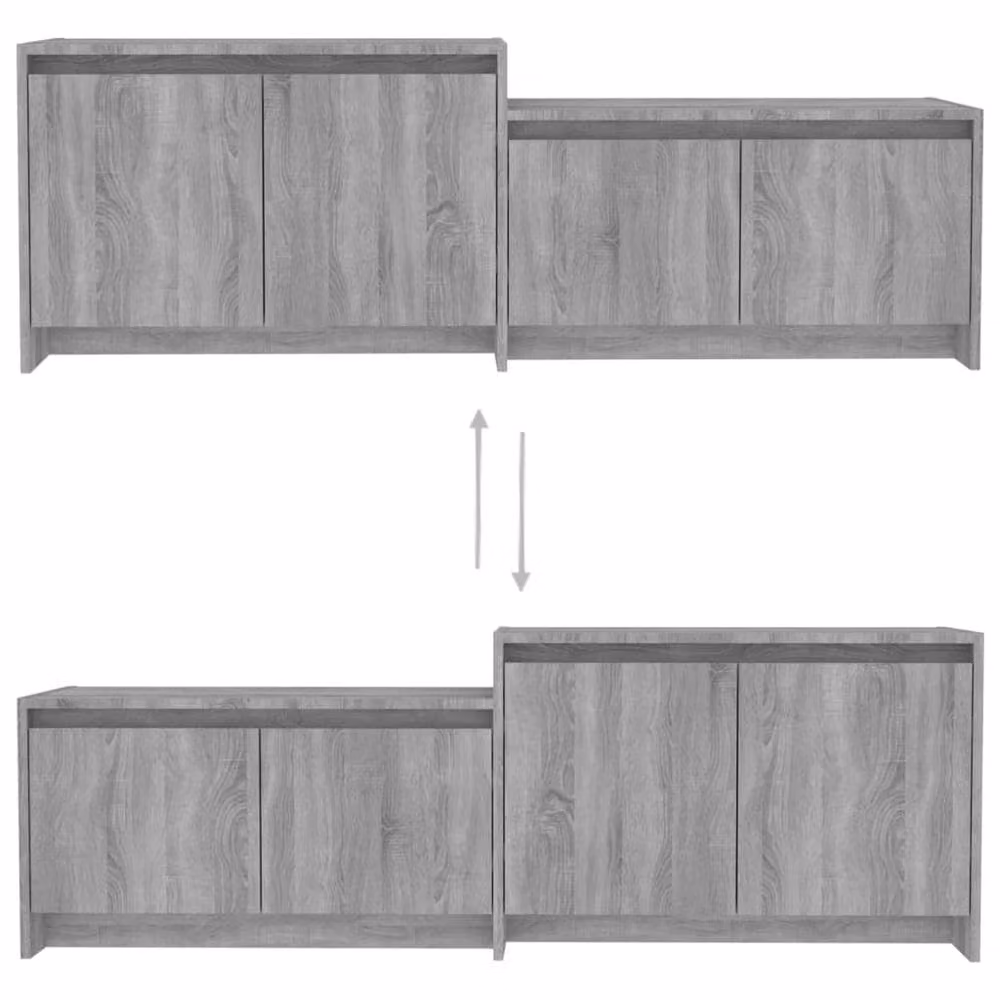 Berkfield Home Grey Sonoma TV Cabinet in Engineered Wood W: 146.5 cm, D: 35 cm, H: 50 cm – 3