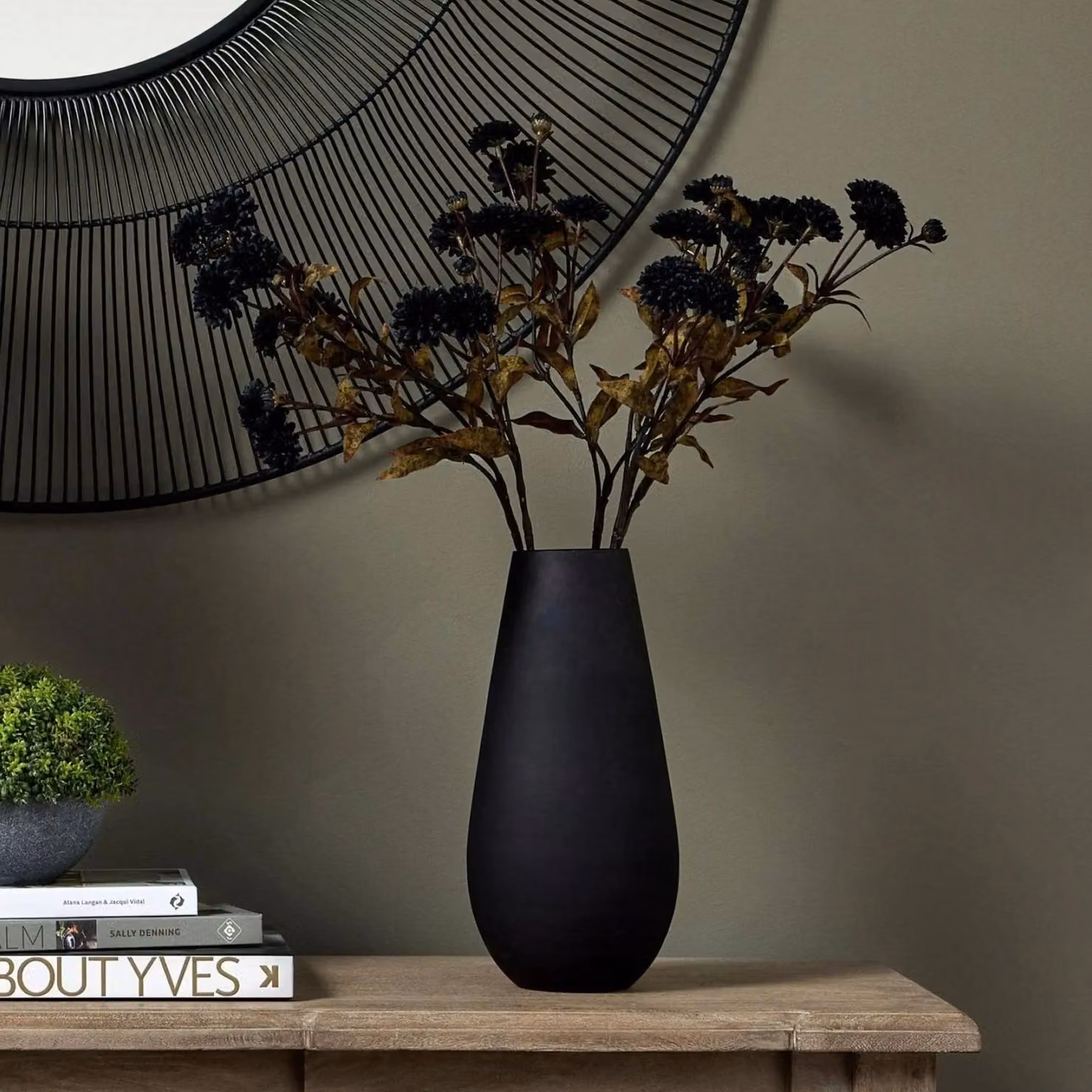 Hill Interiors Black Chrysanthemum Artificial Flower – 2