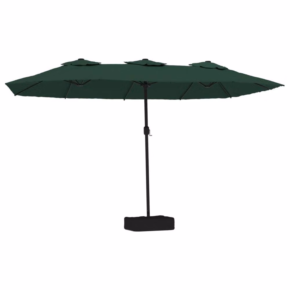 Berkfield Home Double-Head Cantilever Parasol with LEDs, Green, W: 449 cm, H: 245 cm – 2