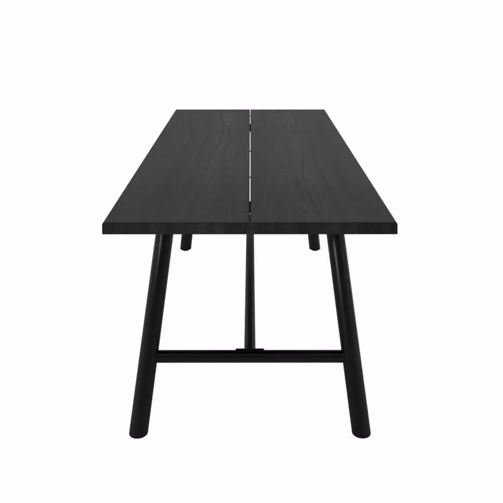 Wyld Haus Louie Black Dining Table with Black Wood Effect Top and Metal Legs – 2