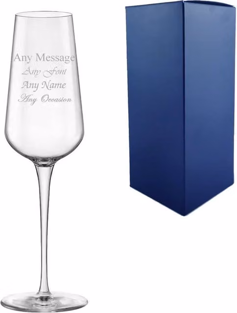 Uniqueful Personalised Inalto Uno Champagne Flute, Clear, 285ml
