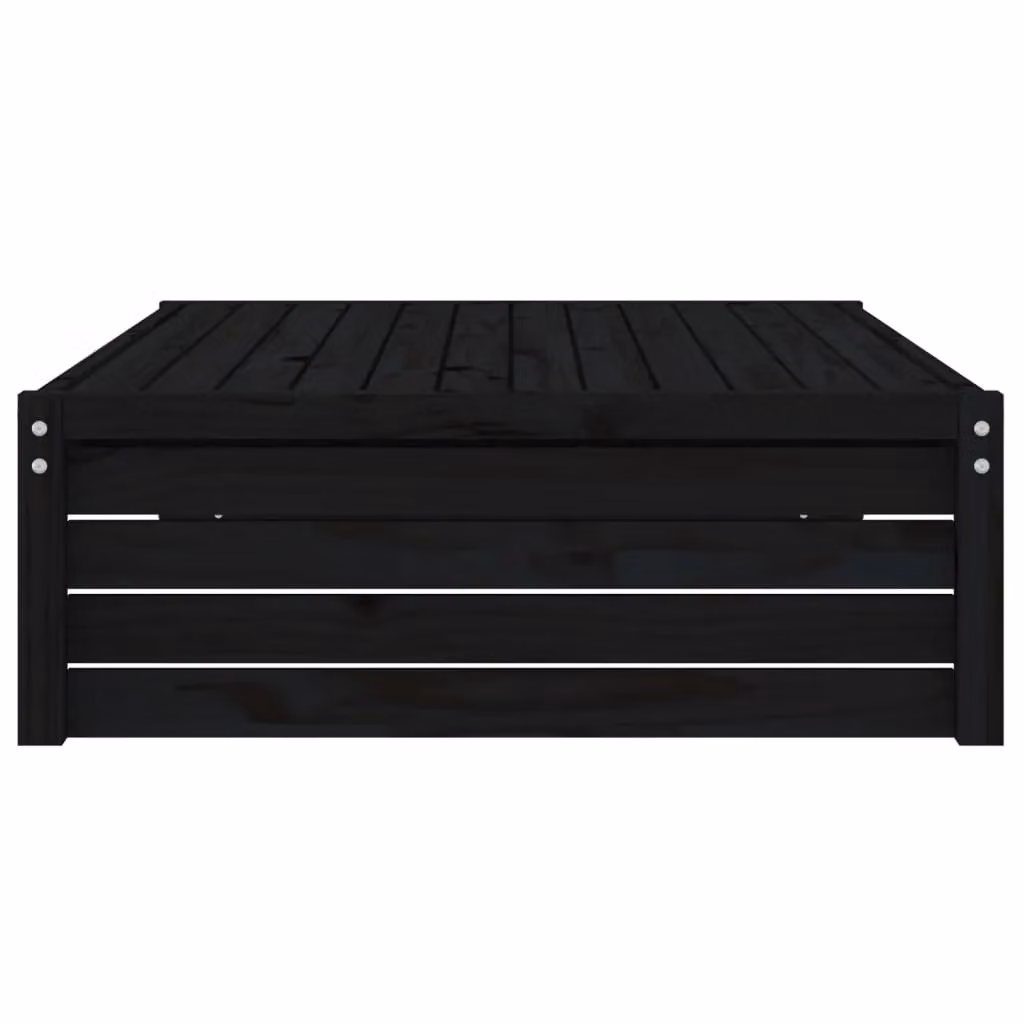Berkfield Home Garden Rustic Black Solid Pine Wood Footstool W: 120 cm, D: 80 cm – 4