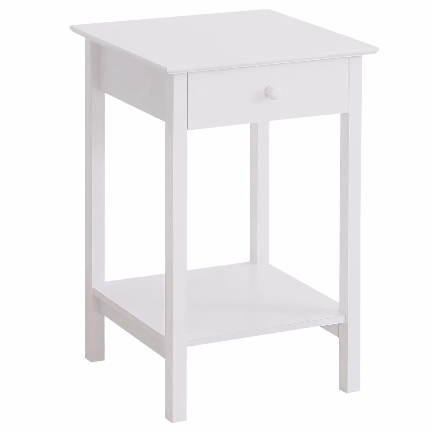 Rafaelo Mobilia White Wooden One Drawer Bedside Table Nightstand – 2