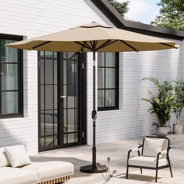 Breeins 3M Patio Parasol with Resin Base in Khaki