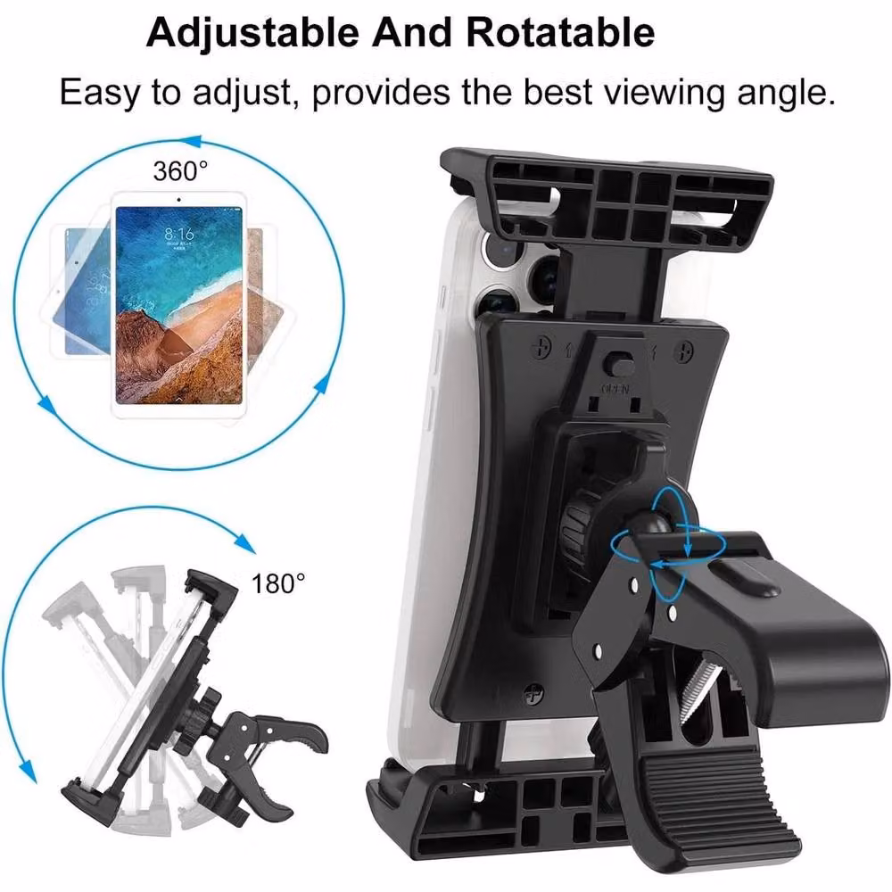 NESTLUNE 360 Degree Bicycle Handlebar Phone and Tablet Mount in Black – 4
