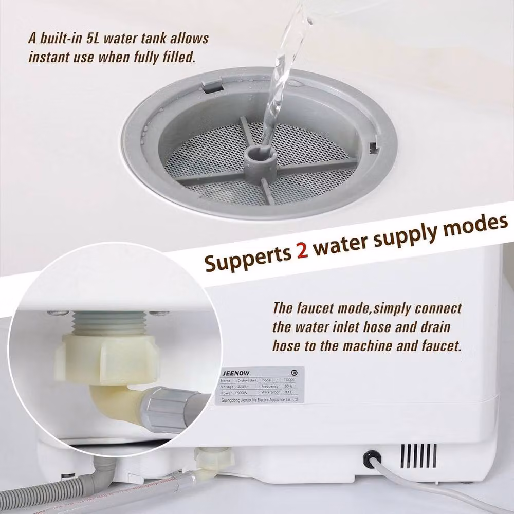 FLAVORA Countertop Mini Freestanding Table Top Dishwasher in White – 4