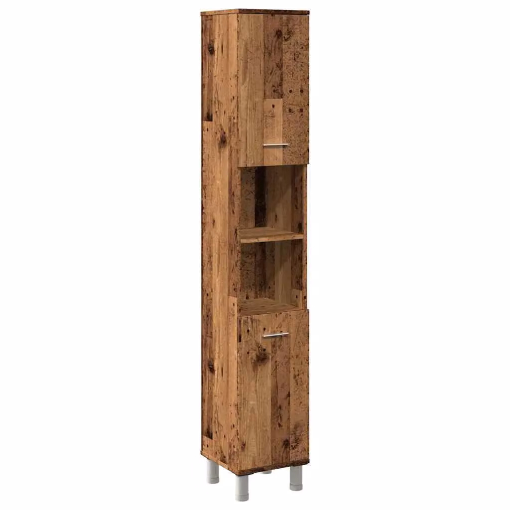 Berkfield Home Bathroom Cabinet in Old Wood Brown, W/D/H: 30 x 30 x 179 cm – 2