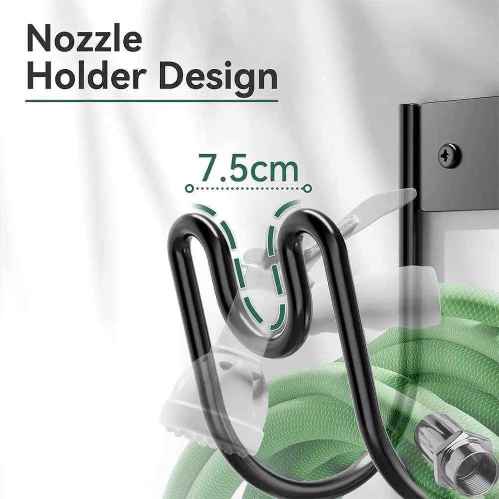 Kelvenix Heavy Duty Metal Wall-Mounted Garden Hose Hanger in Black – 4