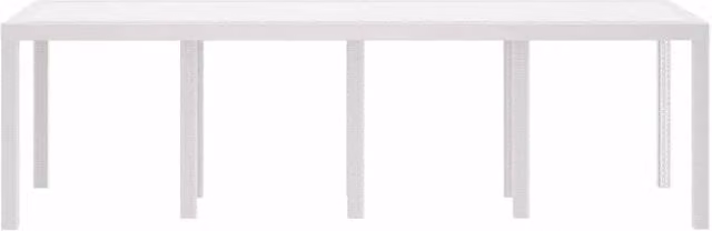 Berkfield Home White Poly Rattan Extendable Rectangular Garden Table W/D/H: 250 x 100 x 73 cm – 1