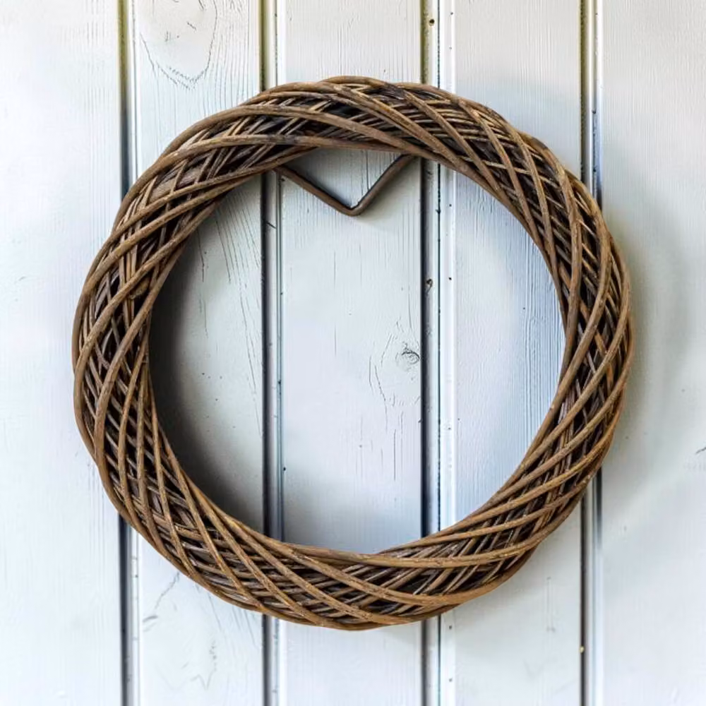 Four Candle Grey and Brown Rustic Round Willow Wreath, Diameter: 50 cm – 2